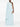 Robe longue asymétrique bleu arctique de Solace London