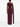 Robe longue bordeaux à col bénitier et fente latérale signée Solace London