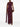 Robe longue bordeaux à col bénitier et fente latérale signée Solace London