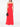 Coral Red Strapless Flared-Hem Long Dress by Solace London