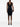 Robe fourreau stretch noire à col V signée Yves Saint Laurent