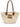Cabas en paille beige à logo Miu Miu