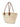 Cabas en paille beige à logo Miu Miu